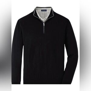 NWT Peter Millar Black Quarter-Zip Sweater